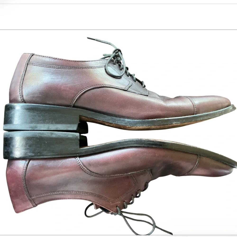 J. Murphy by JOHNSTON & MURPHY Leather Oxfords Cap Toe Lace Up Size 10.5 Brown